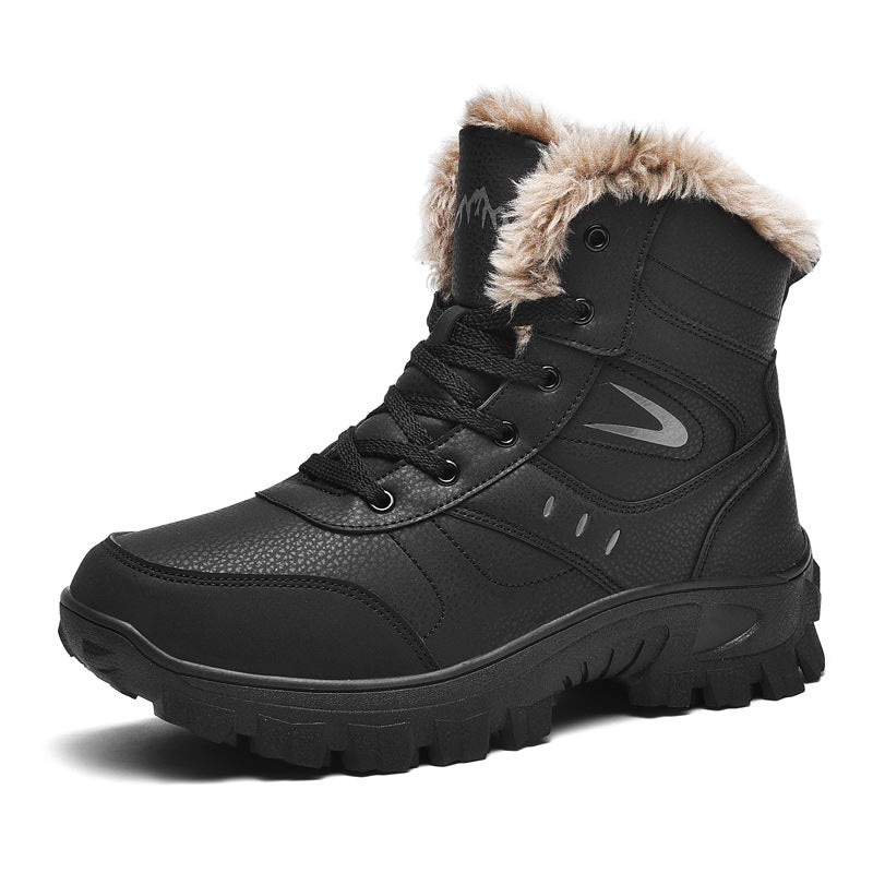 Plus-size Snow Boots For Men Fleece-lined Thickene Winter Warm