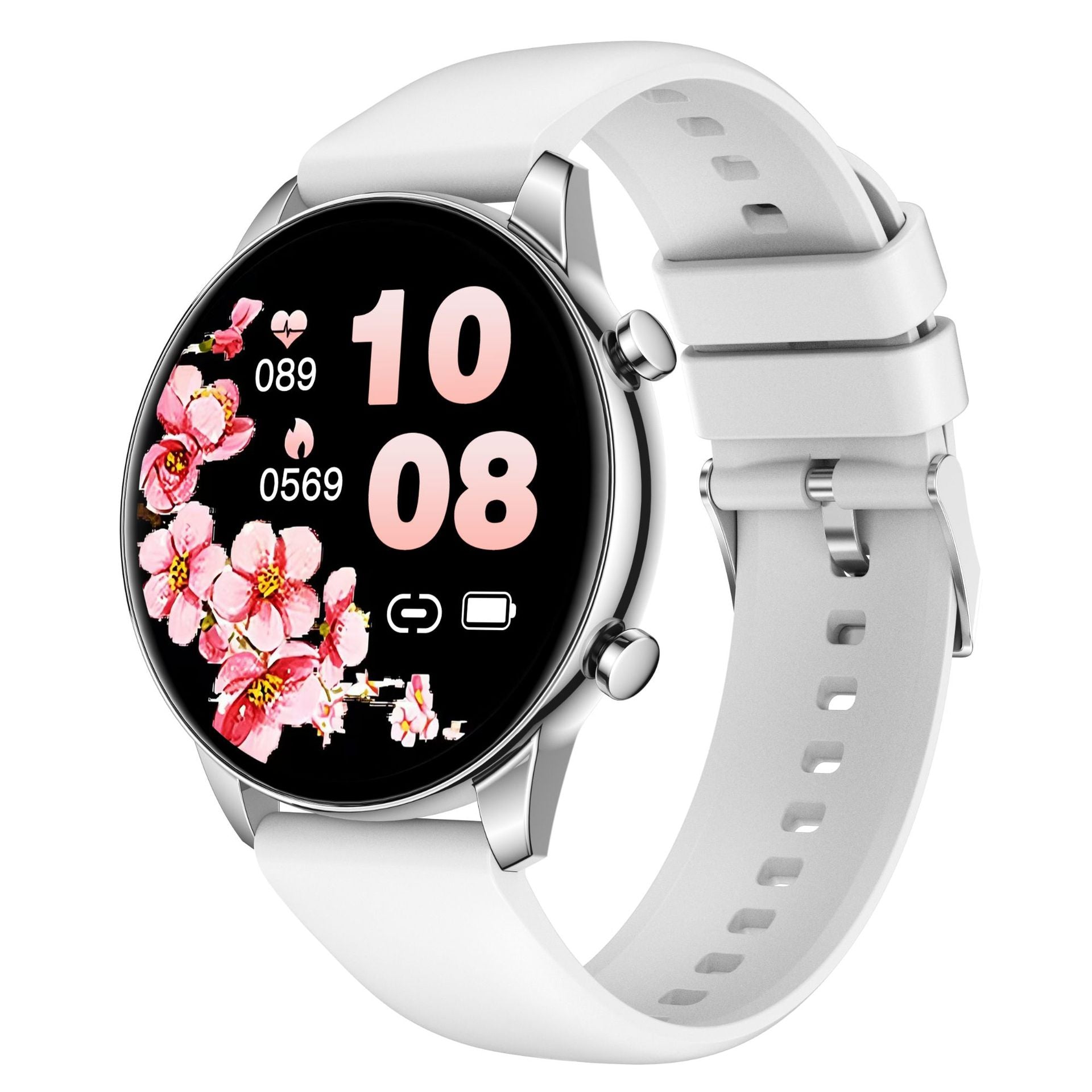 Smartwatch with Touch + Key Control & Steel/Silicone Bands