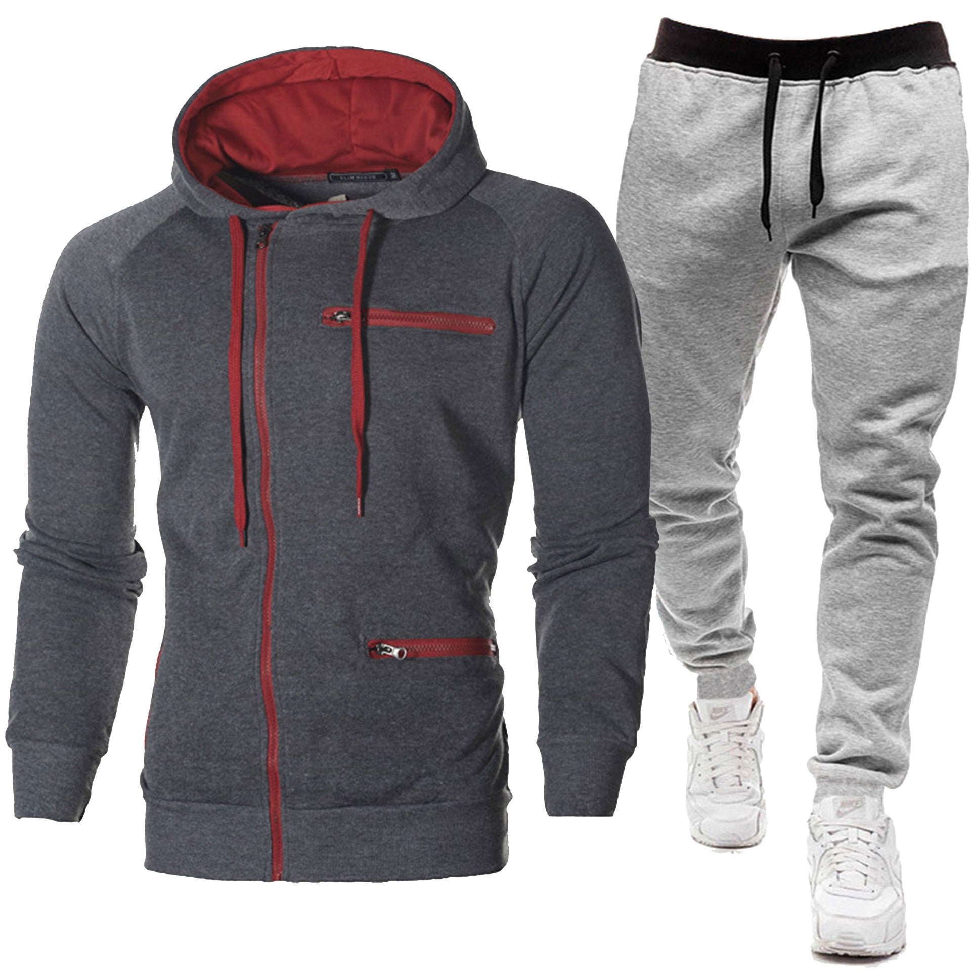 Men's Solid Color Sports Casual Jacquard Sweatshirt