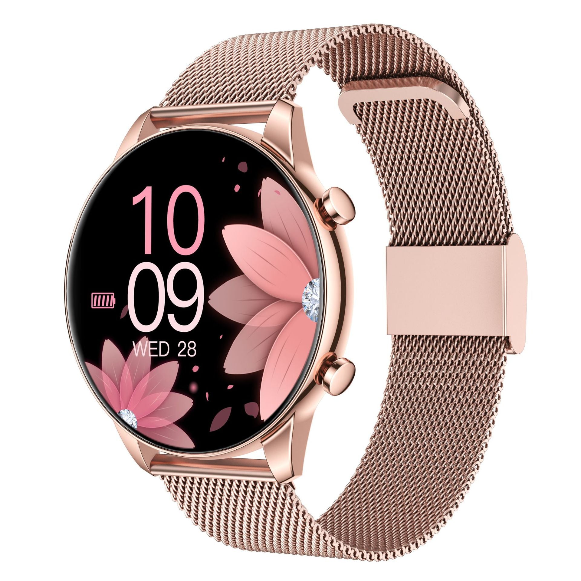 Smartwatch with Touch + Key Control & Steel/Silicone Bands