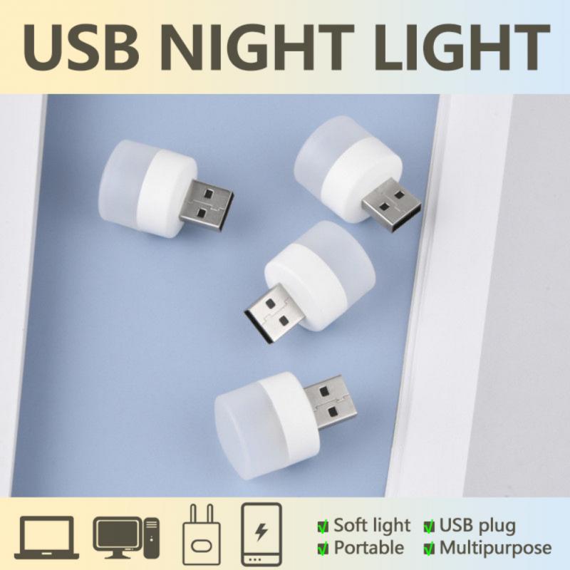 Portable USB Night Light – Mini LED Plug Lamp