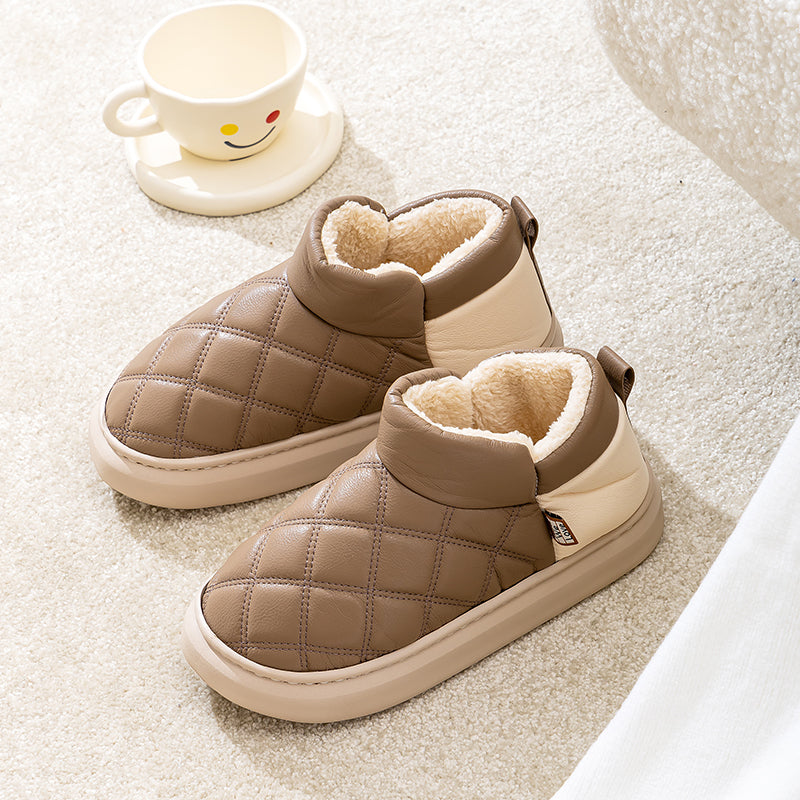 Men's Shoes With Checkered Pu Leather Surface