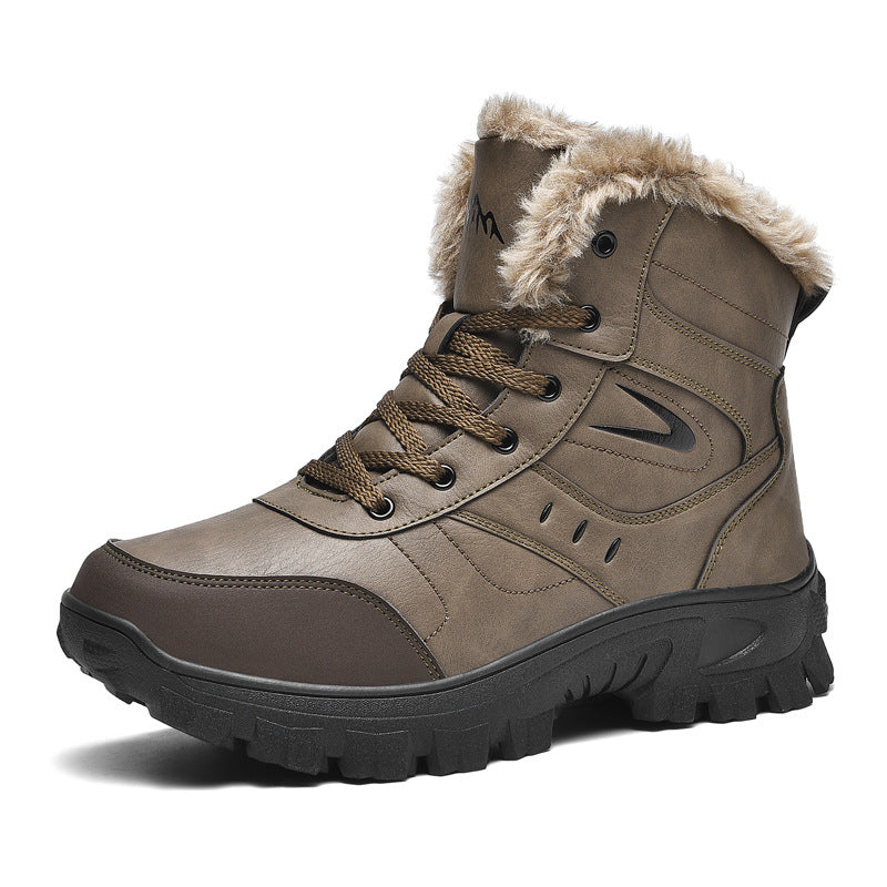 Plus-size Snow Boots For Men Fleece-lined Thickene Winter Warm