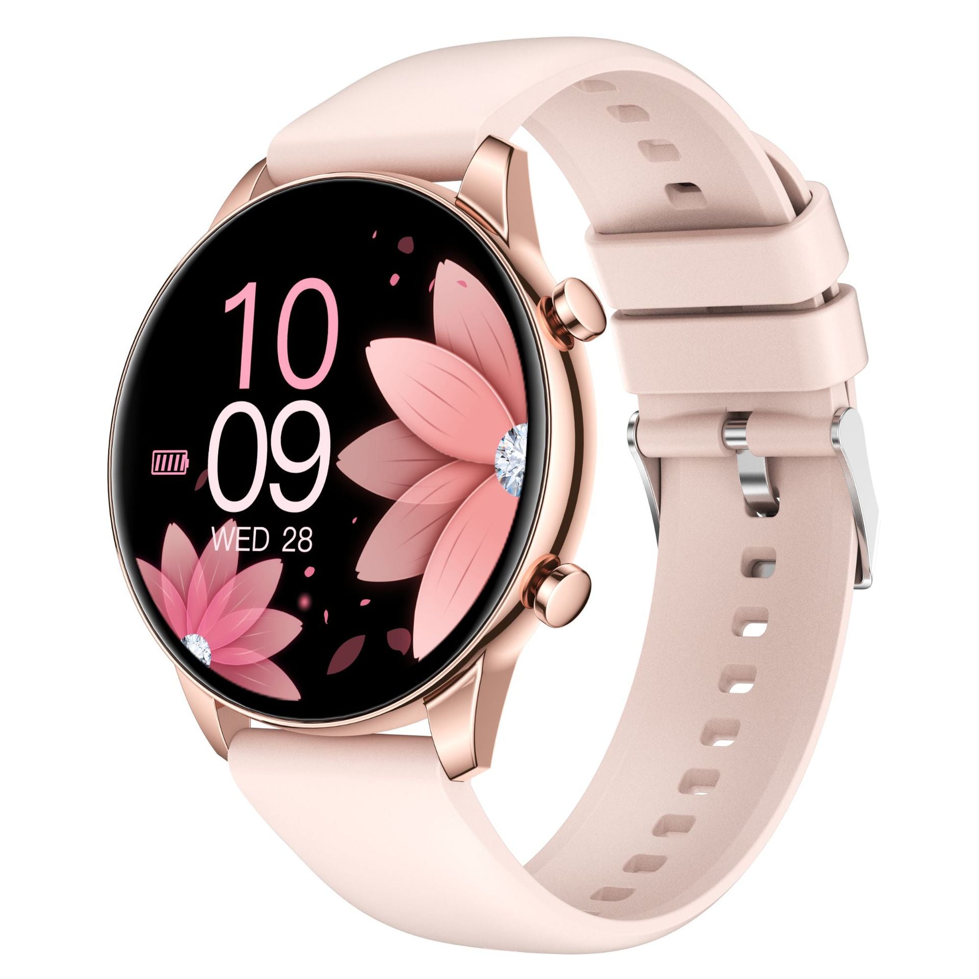 Smartwatch with Touch + Key Control & Steel/Silicone Bands
